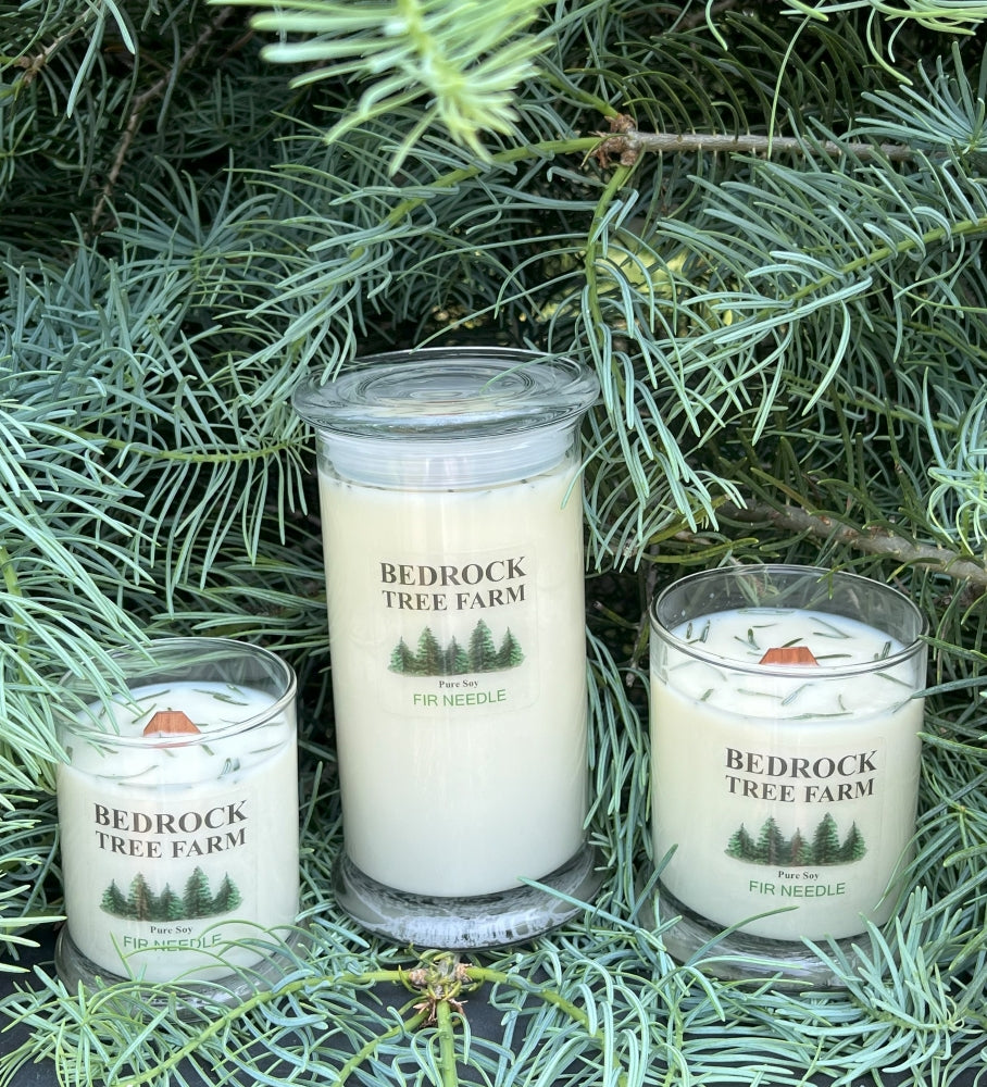 SOY CANDLE - Fir Needle Natural Libbey Status Jar 8 oz. with Wooden Wick - LSJ8N