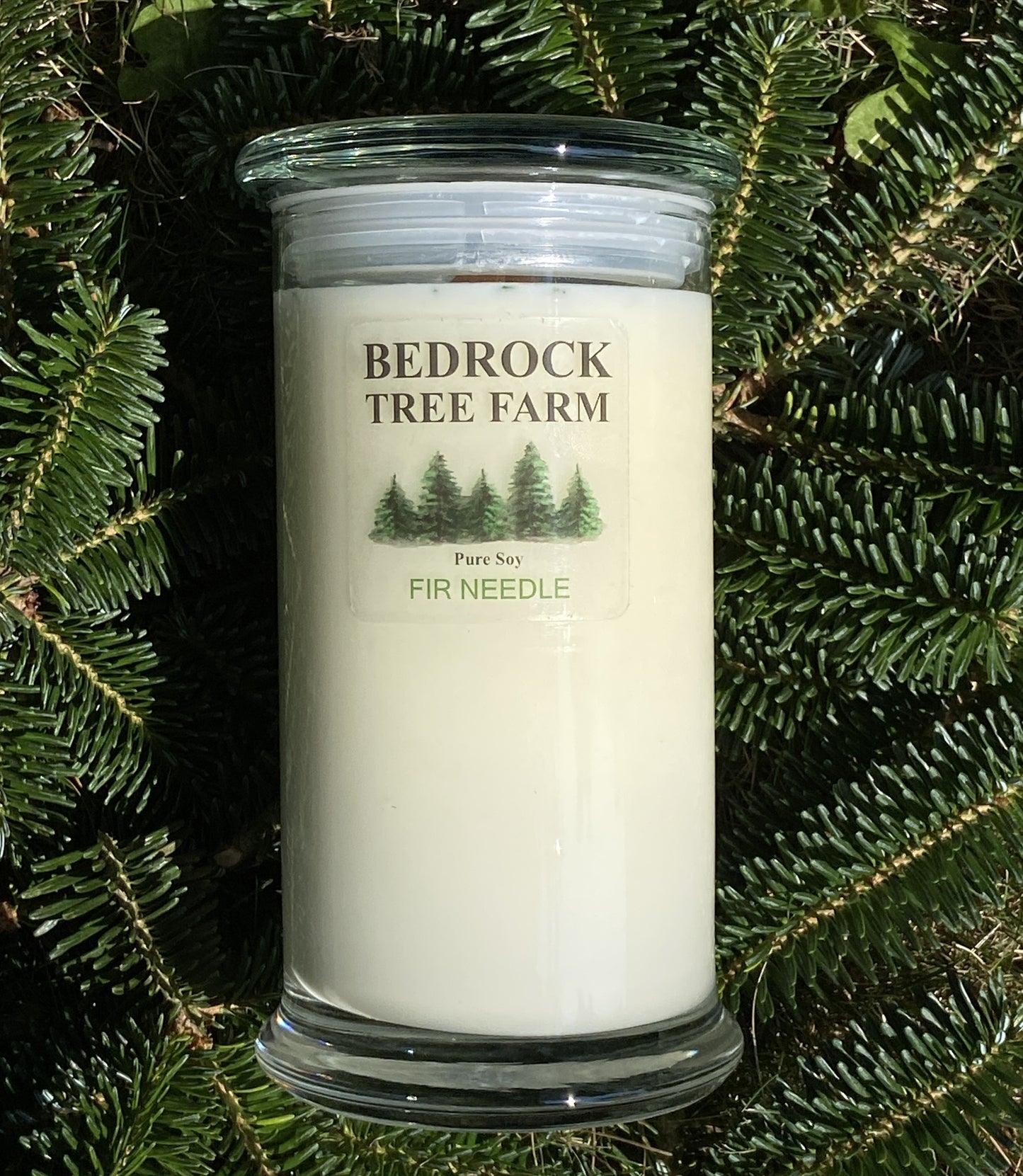 SOY CANDLE - Fir Needle Natural Libbey Status Jar 21 oz. with Wooden Wick - LSJ21N