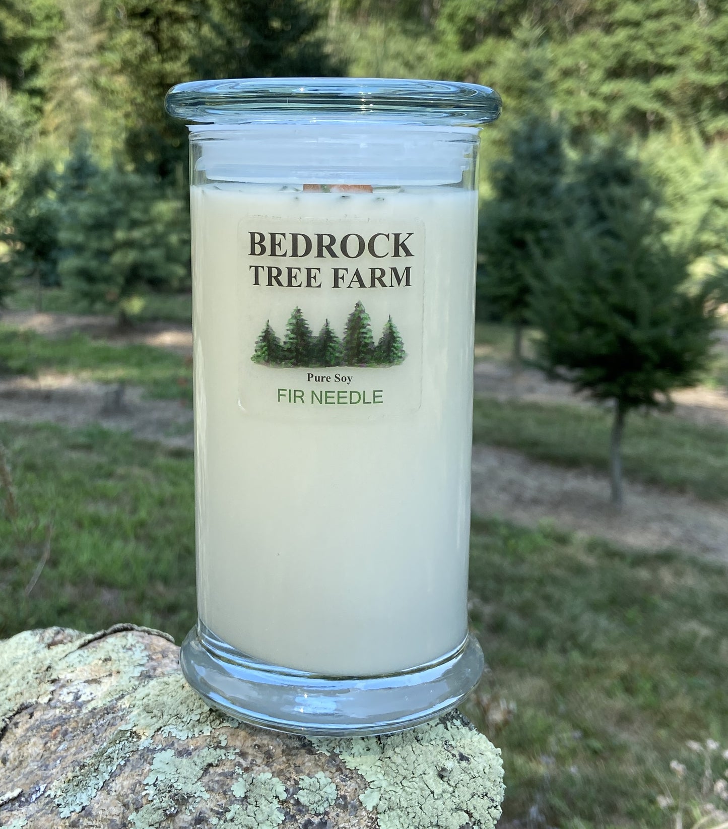 SOY CANDLE - Fir Needle Natural Libbey Status Jar 21 oz. with Wooden Wick - LSJ21N