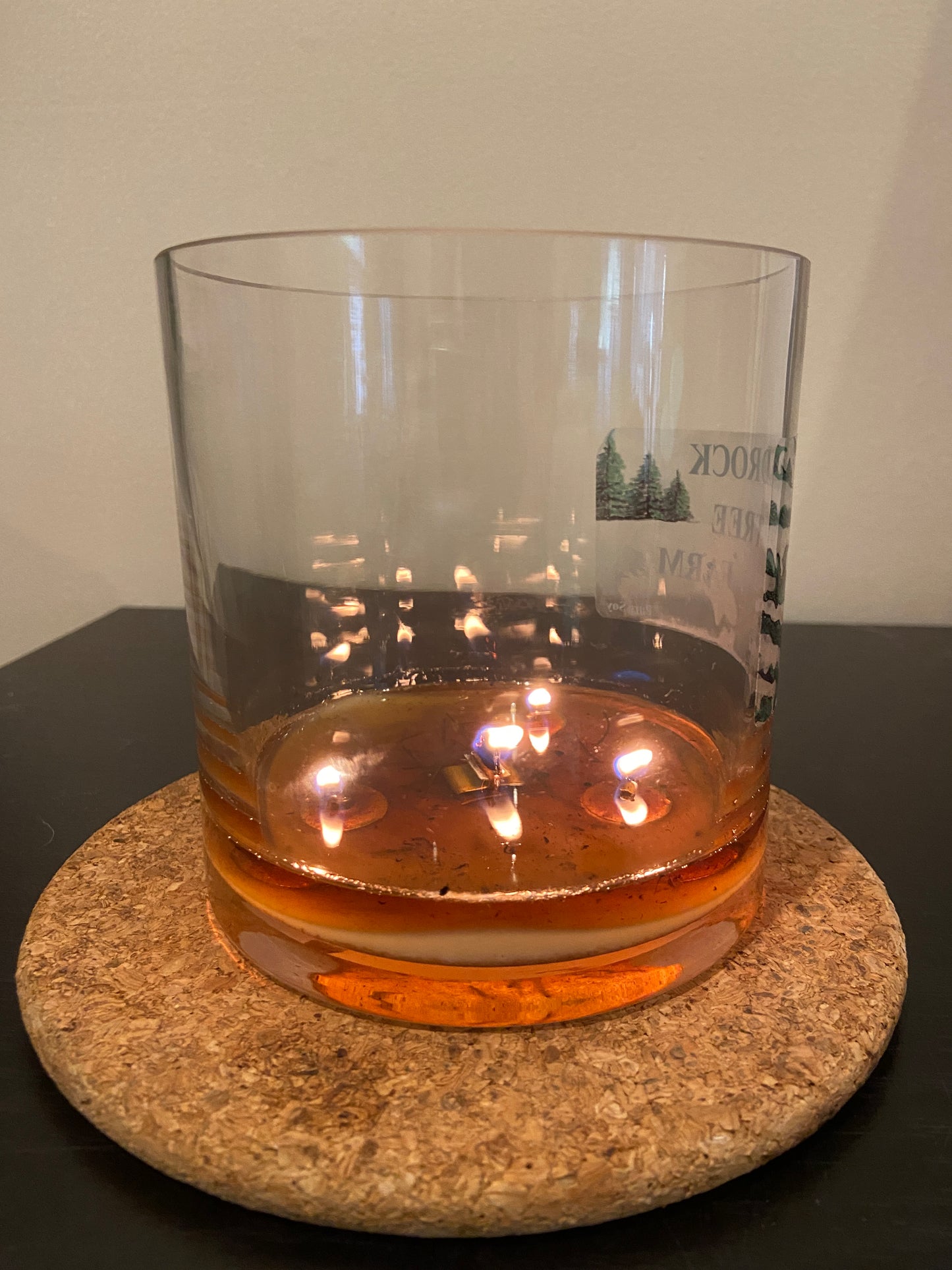SOY CANDLE - Fir Needle Natural VASE - 32 oz. with one wooden center wick and 3 outer cotton wicks - V32N